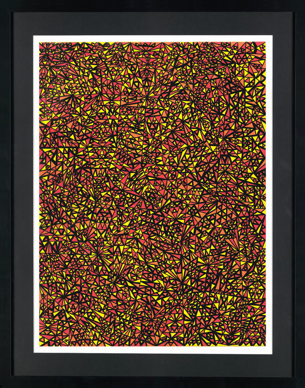 Geometric abstract drawing called ‘Let’s groove’ made by the artist Gregory Dubus