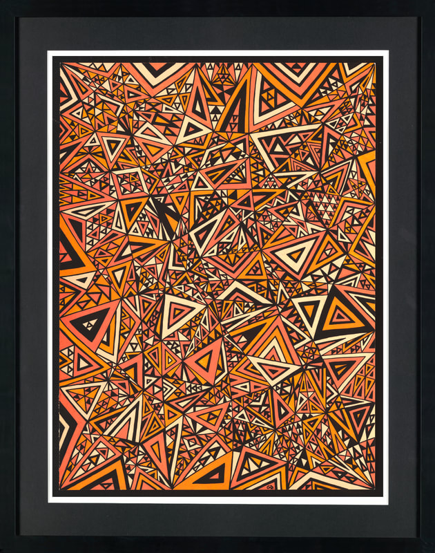 Geometric abstract painting called ‘Your love is king’ made by the artist Gregory Dubus