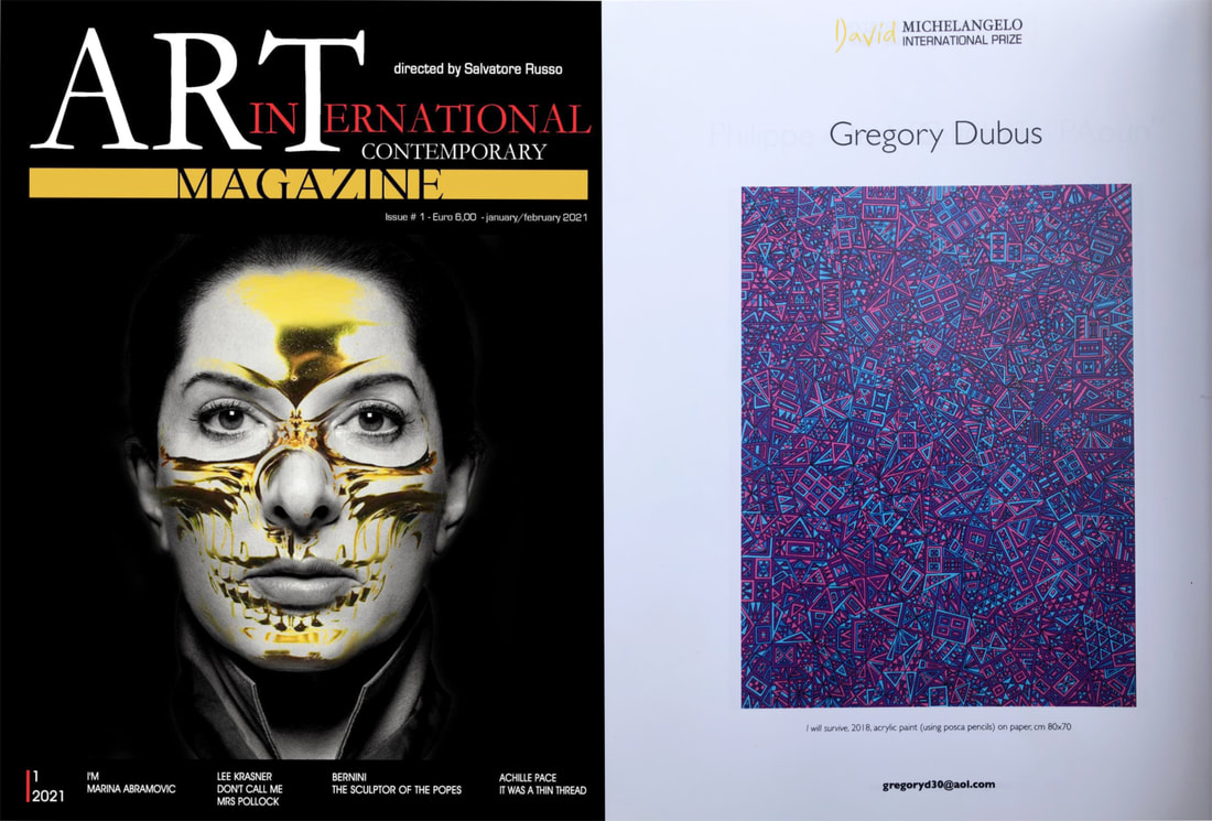 Article published in ‘Art International Contemporary’ magazine speaking about Gregory Dubus, artist specialized in geometric abstraction